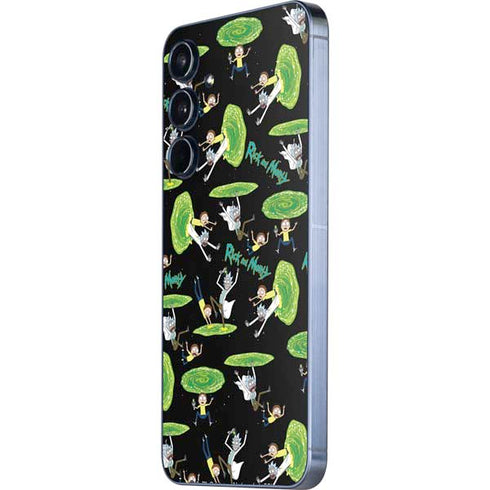 Adult Swim Rick and Morty Portal Pattern Galaxy A35 5G Skin